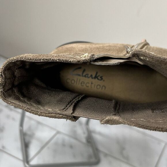 Clarks Pebble Maye Zip Suede Boot Womens Shoes Pebble Suede 7M Boho Western NWOT - Picture 8 of 9